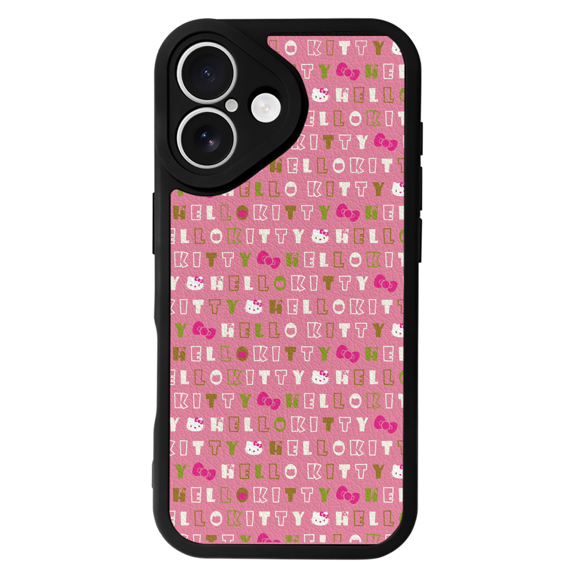 （画像用） Hello Kitty ハローキティ 【iPhone 16シリーズ対応】シリコンスマホケース（レザー調） 材質：シリコン